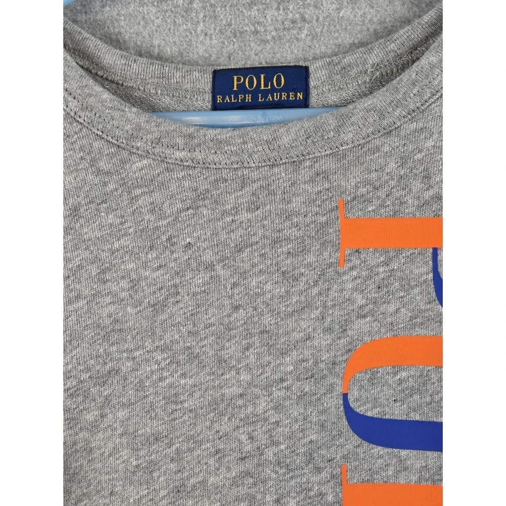 Polo Ralph Lauren Toddler Crewneck Sweatshirt 3T Big Spell Out Logo Gray Heather